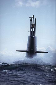 HMS Halland. Länk till 1:a ubåtsflottiljen