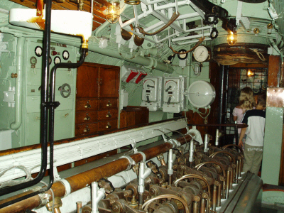 Submarine U3. The diesel motor