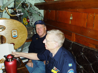 Submarine Ships number 53 Torgny Appelkvist and executive officer Gert Garin in petty officers mess.